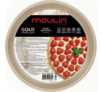 Форма для пирога Moulinvilla GOLD 24.9х3.5 см, с антипригарным покрытием GLWC-024