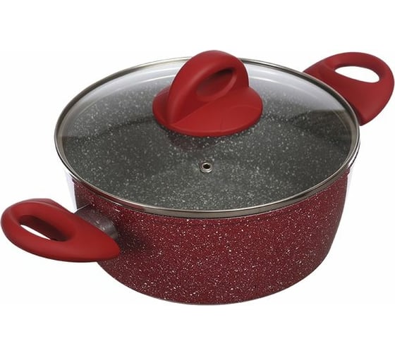 Кастрюля Moulinvilla Raspberry с антипригарным покрытием, 4 л со стеклянной крышкой RBC-24-I 1