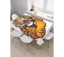 Прямоугольная скатерть JoyArty Злой тигр из сатена tc_38687_120x145
