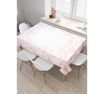 Прямоугольная скатерть JoyArty Розовые цветы из сатена tc_29243_120x145