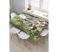 Прямоугольная скатерть JoyArty Камни на водопаде из сатена tc_19695_120x145