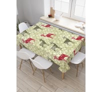 Прямоугольная скатерть JoyArty Стая оленей из сатена tc_20285_120x145