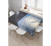 Прямоугольная скатерть JoyArty Земля и Млечный путь из сатена tc_37997_120x145
