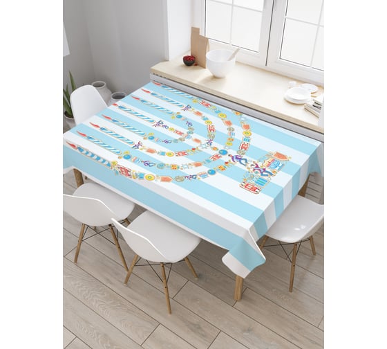 Прямоугольная скатерть JoyArty Подсвечник праздничный из сатена tc_5861_120x145 1