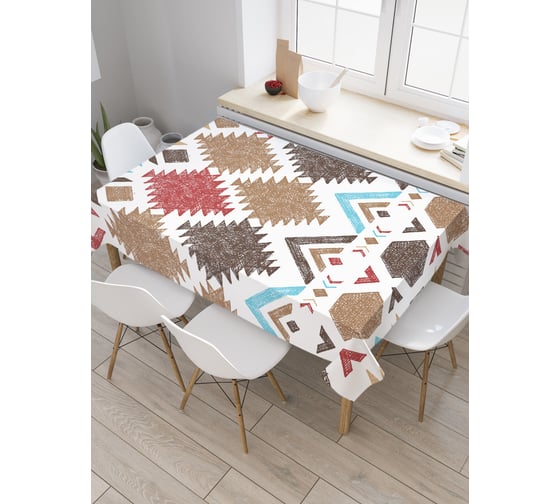 Прямоугольная скатерть JoyArty Ретро узоры из сатена tc_19729_120x145 1