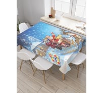 Прямоугольная скатерть JoyArty Санта везет подарки из сатена tc_19396_120x145