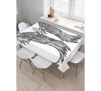 Прямоугольная скатерть JoyArty Рыцарский щит с крылом из сатена tc_9475_120x145