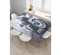 Прямоугольная скатерть JoyArty Мотоцикл в дороге из сатена tc_7732_120x145