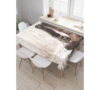 Прямоугольная скатерть JoyArty Забытые сапоги из сатена tc_23116_120x145