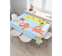 Прямоугольная скатерть JoyArty Совы наряжают елку из сатена tc_20276_120x145