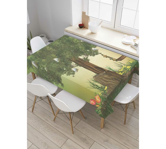 Прямоугольная скатерть JoyArty Качели волшебства из сатена tc_6656_120x145 1