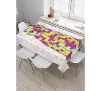 Прямоугольная скатерть JoyArty Радужный пиксель-кот из сатена tc_31567_120x145