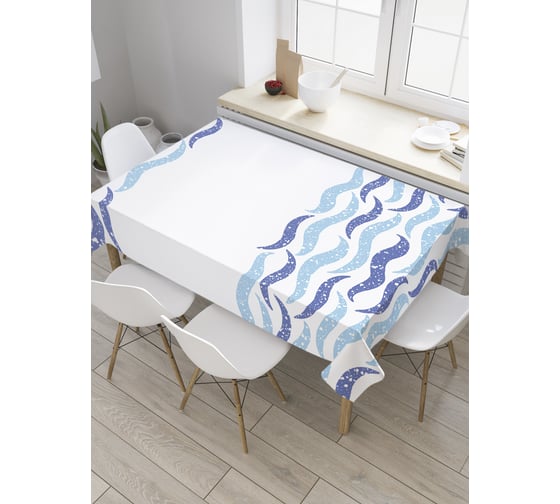 Прямоугольная скатерть JoyArty Двухцветные волны из сатена tc_28101_120x145 1