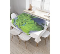 Прямоугольная скатерть JoyArty Зеленая планета из сатена tc_37999_120x145