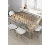 Прямоугольная скатерть JoyArty Деревянный туалет из сатена tc_35210_120x145