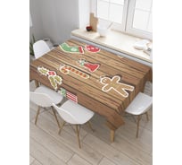 Прямоугольная скатерть JoyArty Имбирные пряники из сатена tc_20279_120x145