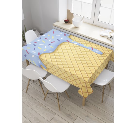 Прямоугольная скатерть JoyArty Потеки на рожке из сатена tc_36328_120x145 1