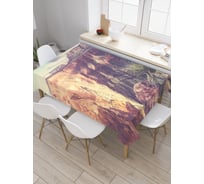 Прямоугольная скатерть JoyArty Горная пропасть из сатена tc_20110_120x145