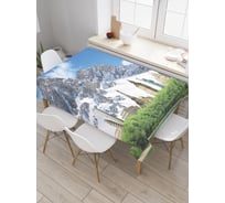 Прямоугольная скатерть JoyArty Достопримечательности в горах из сатена tc_19702_120x145