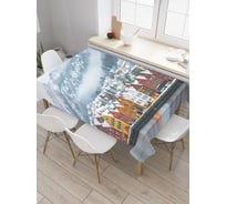 Прямоугольная скатерть JoyArty Заснеженный город из сатена tc_14413_120x145