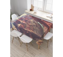 Прямоугольная скатерть JoyArty Горный проход из сатена tc_20124_120x145