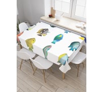 Прямоугольная скатерть JoyArty Рыбы мечты из сатена tc_20572_120x145