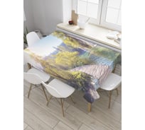 Прямоугольная скатерть JoyArty Водопад и мостик из сатена tc_28478_120x145