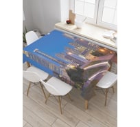 Прямоугольная скатерть JoyArty Городской трафик под луной из сатена tc_30763_120x145