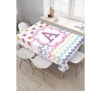 Прямоугольная скатерть JoyArty Зигзаги и горошки из сатена tc_5432_120x145