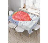 Прямоугольная скатерть JoyArty Воздушная клубника из сатена tc_5518_120x145