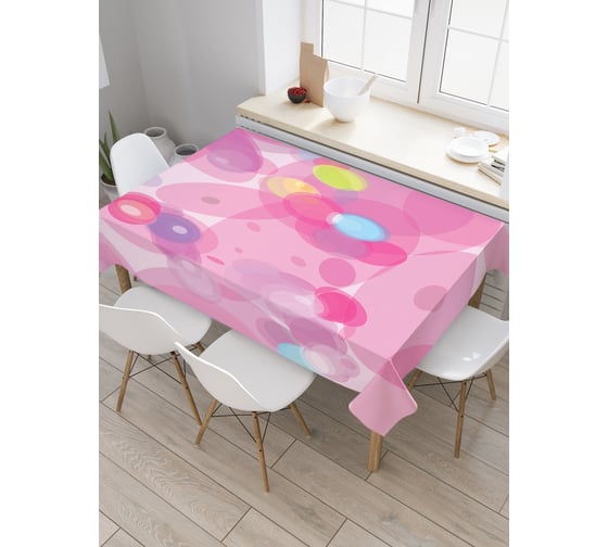 Прямоугольная скатерть JoyArty Розовые лепестки из сатена tc_29363_120x145