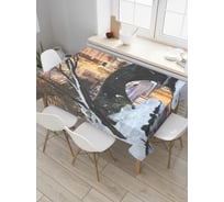 Прямоугольная скатерть JoyArty Зимний город из сатена tc_9614_120x145