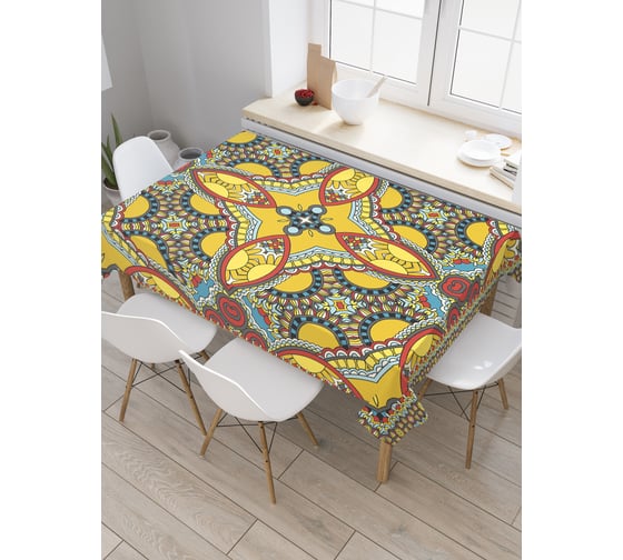 Прямоугольная скатерть JoyArty Разноцветный орнамент из сатена tc_30426_120x145 1
