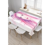 Прямоугольная скатерть JoyArty Рогатая девушка из сатена tc_19898_120x145