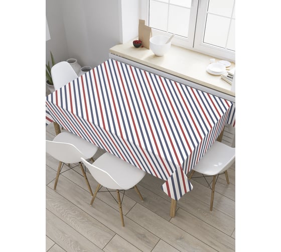 Прямоугольная скатерть JoyArty Двухцветные диагональные полосы из сатена tc_28743_120x145 1