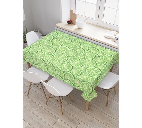 Прямоугольная скатерть JoyArty Сочный лайм из сатена tc_29061_120x145 1