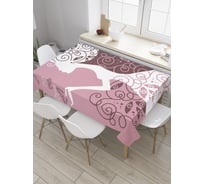 Прямоугольная скатерть JoyArty Девушка с бабочками из сатена tc_32234_120x145