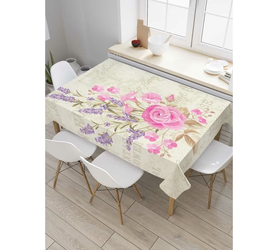 Прямоугольная скатерть JoyArty Розы и шалфей из сатена tc_39835_120x145 1