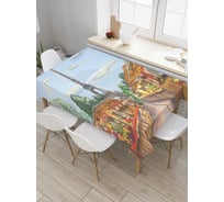 Прямоугольная скатерть JoyArty Плывущие краски парижа из сатена tc_8430_120x145