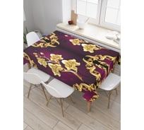 Прямоугольная скатерть JoyArty Золотые орхидеи из сатена tc_2675_120x145