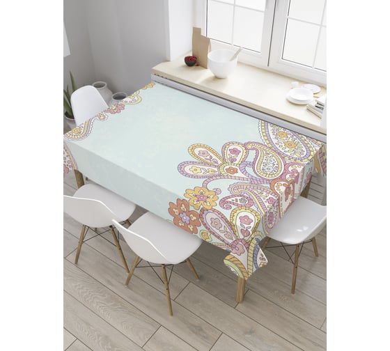 Прямоугольная скатерть JoyArty Рисованные пейсли из сатена tc_31623_120x145 1
