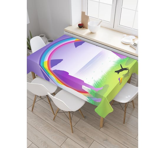 Прямоугольная скатерть JoyArty После дождя из сатена tc_20246_120x145 1