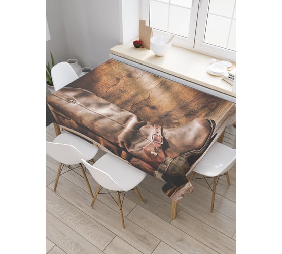 Прямоугольная скатерть JoyArty Кожаные сапоги из сатена tc_23112_120x145 1