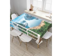 Прямоугольная скатерть JoyArty Море у окна из сатена tc_7789_120x145