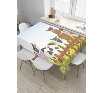 Прямоугольная скатерть JoyArty Звери на ферме из сатена tc_32662_120x145