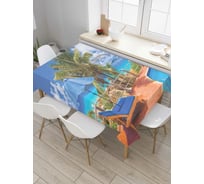 Прямоугольная скатерть JoyArty Голубой бассейн из сатена tc_8185_120x145