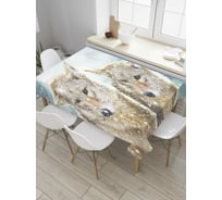 Прямоугольная скатерть JoyArty Зимние волки из сатена tc_32635_120x145