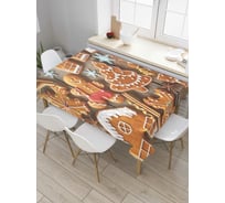 Прямоугольная скатерть JoyArty Разнообразие рождественских сладостей из сатена tc_38355_120x145