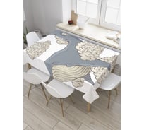 Прямоугольная скатерть JoyArty Кит среди гальки из сатена tc_33542_120x145