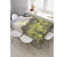 Прямоугольная скатерть JoyArty Дальние горы из сатена tc_32806_120x145